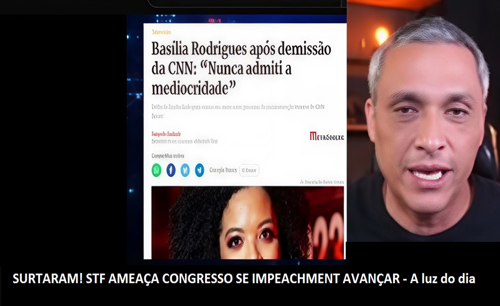 Gustavo Gayer critica o STF e afirma que ministros ameaçam o Congresso caso processo de impeachment avance, em destaque na coluna “A TV Não Mostra” com manchete em letras grandes.