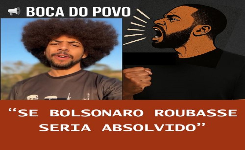 “Charge representando a honestidade de Bolsonaro contra a corrupção da esquerda no Brasil.”