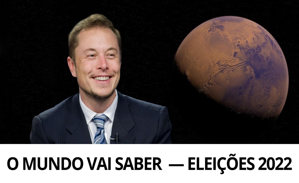 Elon Musk diante de documentos sobre eleições brasileiras
