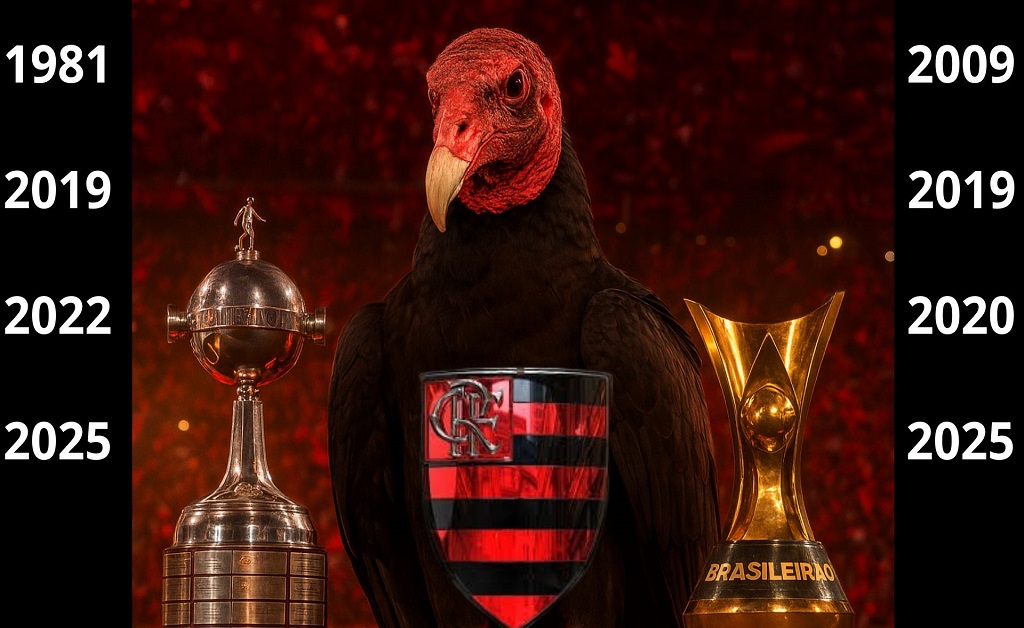 “Análise da sequência de títulos do Flamengo no Brasileirão e na Libertadores e a explicação de como surgiu o apelido ‘Urubu’.”
